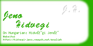 jeno hidvegi business card